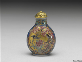 清 乾隆 玻璃胎画珐琅花鸟鼻烟壶,清 高宗 乾隆,玻璃,文具文玩