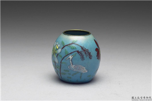 清 画珐琅荷花水盛,清,铜,水器