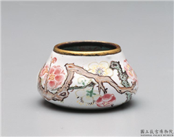 清 康熙 画珐琅梅花水盛,清康熙,铜,水器