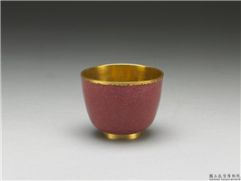 清 乾隆款 金胎画珐琅圆杯,清 乾隆,金,盛装器