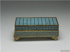 清 掐丝珐琅围棋、象棋盒,清,,文具文玩
