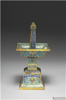 清 铜胎掐丝珐琅烛台（五供）,清,,香具