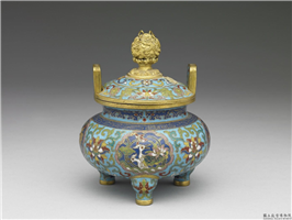 清 铜胎掐丝珐琅花鸟纹炉,清,,香具