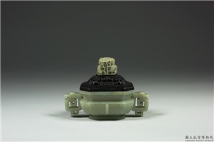 清 青玉兽面八方炉,清,玉石,香具/盛装器