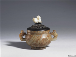 清 青玉兽面炉,清,玉石,香具/盛装器