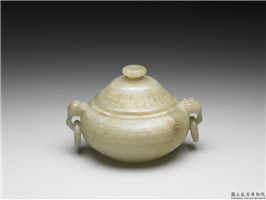 清 青玉雕回纹炉,清,玉石,香具/盛装器