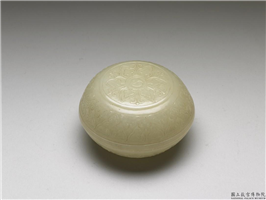 清 青玉雕花圆盒,清,玉石,香具/盛装器