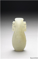 清 白玉兽面纹小瓶,清,玉石,香具/盛装器