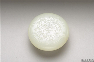 清 白玉雕花小盒,清,玉石,香具/盛装器