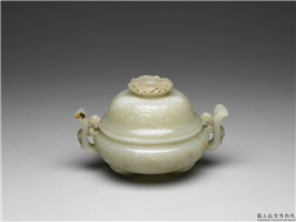 清 青白玉宝相花炉,清,玉石,香具/盛装器