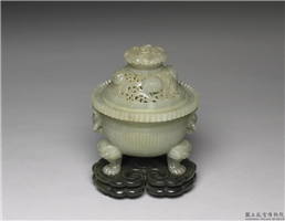 清 青玉直纹炉,清,玉石,香具/盛装器