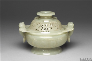 清 青玉凤纹炉,清,玉石,香具/盛装器