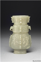 清 青玉兽面纹小瓶,清,玉石,香具/盛装器
