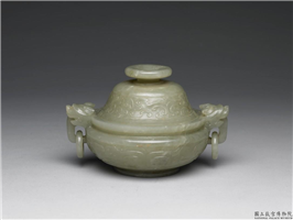 清 青玉兽面纹炉,清,玉石,香具/盛装器