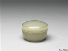 清 青玉小圆盒,清,玉石,香具/盛装器