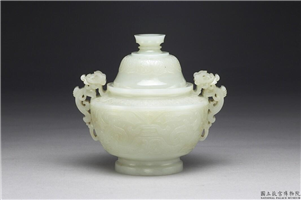 清 青玉兽面纹炉,清,玉石,香具/盛装器