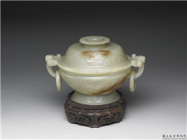 清 青玉兽面纹炉,清,玉石,香具/盛装器