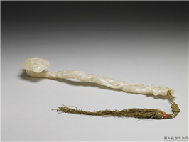 清 白玉灵芝如意,清,玉石,陈设/文具、文玩