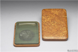 清 雍正 松花石绞胎纹砚,清 世宗,松花石,文具、文玩