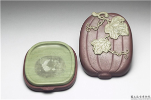 清 雍正 松花石瓜式砚,清 世宗,松花石,文具、文玩