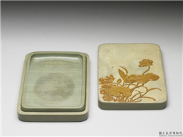 清 乾隆 松花石荷塘砚,清 高宗,松花石,文具、文玩