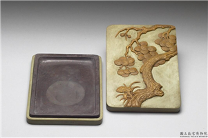 清 乾隆 松花石紫石长方砚,清 高宗,紫石,文具、文玩