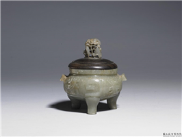 清 青玉仿古三足炉,清,玉石,香具/盛装器