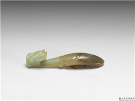 清 青玉螭纹带扣,清,玉石珠宝,服饰、佩饰