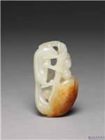 清 玉松鼠葡萄,清 西元1644-1911年,玉石珠宝,服饰佩饰