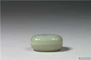 清 青玉海棠式小盒,清,玉石,香具/盛装器