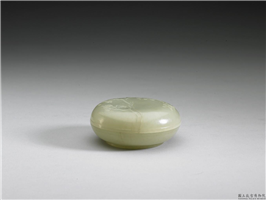 清 青玉雕梅花小圆盒,清,玉石,香具/盛装器
