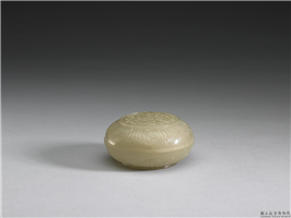 清 青玉番莲小圆盒,清,玉石,香具/盛装器