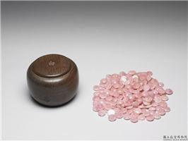 清 粉晶围棋子,清,水晶,文具文玩