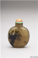 清 十八/十九世纪 草蕨玛瑙鼻烟壶,清 十八-十九世纪,玛瑙,盛装器