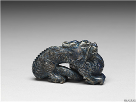 清 青金石龙（附木座）,清,青金石,摆设