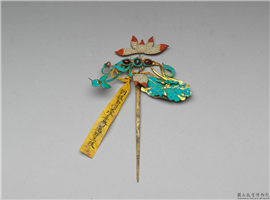 铜镀金缉米荷莲,清,玉石珠宝,服饰佩饰