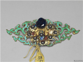 清 银镀金流云结子,清,金属,服饰佩饰