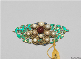 清 银镀金流云菊花结子,清,金属,服饰佩饰