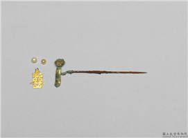 清 银镀金如意喜簪,清,金属,服饰佩饰