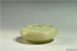 清 白玉雕花小圆盒,清,玉石,香具/盛装器