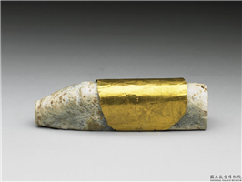 西汉晚期至东汉 金片包玉猪,汉,玉石,