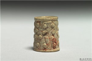 战国 谷纹玉管（一对）,战国,玉石,功能不明