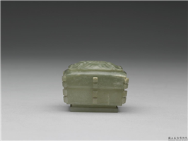 清 青玉雕花长方小盒,清,玉石,香具/盛装器