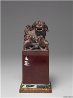 寿山石狮纽印「黄杰之印」「达云」,,寿山石,印玺