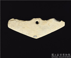 新石器时代晚期 三角形石刀,新石器时代晚期,玉石,工具