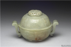 清 青玉兽面纹炉,清,玉石,香具/盛装器