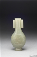清 青玉番莲纹小瓶,清,玉石,香具/盛装器
