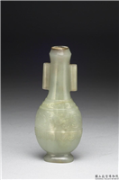 清 青白兽面纹小瓶,清,玉石,香具/盛装器