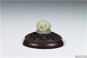 白玉蟠龙玉顶,清,,香具/盛装器