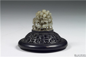 白玉鹤鹿顶,清,,香具/盛装器